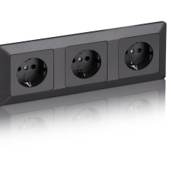 B-Ware Dreifachsteckdose SET Milos anthrazit X